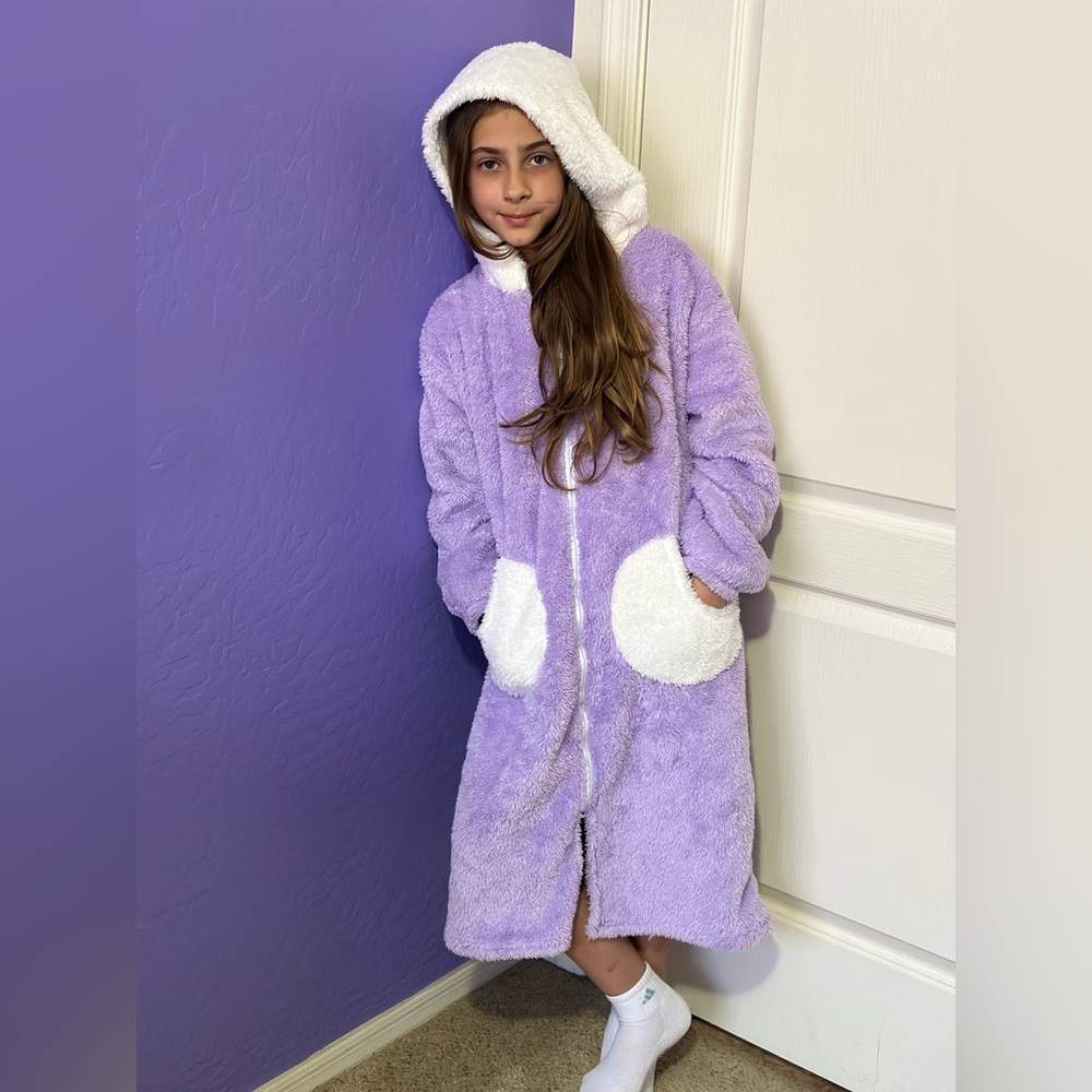 Cozy Kids' Purple Hooded Jacket